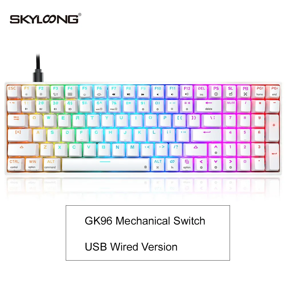 Skyloong SK96 GK96 Mechanical Keyboard 96 Keys USB Type C Bluetooth Wireless Dual Connection Mini RGB Gaming Accessories ABS OEM best keyboard for home office Keyboards