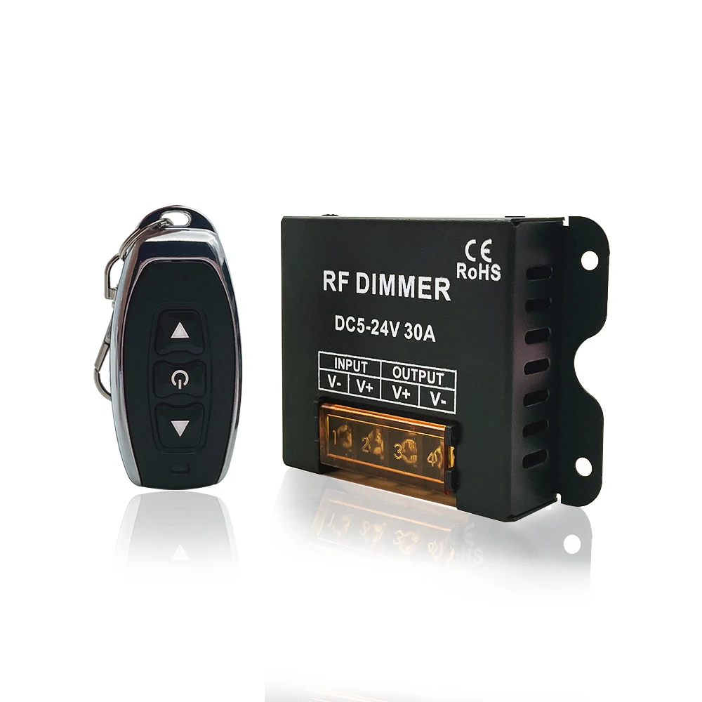 30A LED Dimmer Controller Low Voltage 12-24V with 3 Key RF Wireless Remote Control for LED Single Color Lighting String Strip led strip controller led dimmer controller led string dimmer