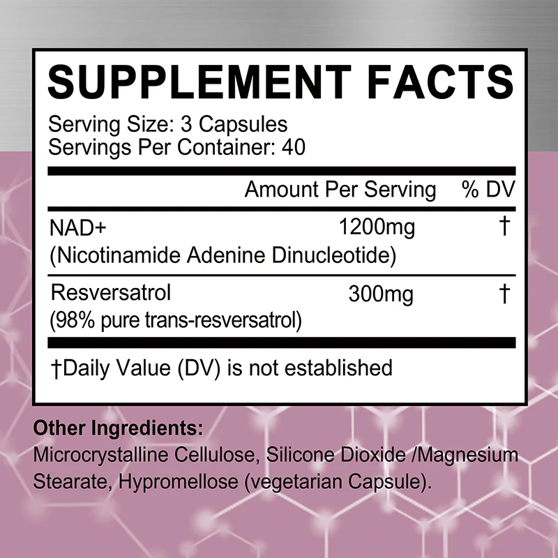 anti aging cell booster NAD + Resveratrol Anti-Aging Cell Booster Nicotinamide Riboside Alternative Natural Energy & Cellular Health