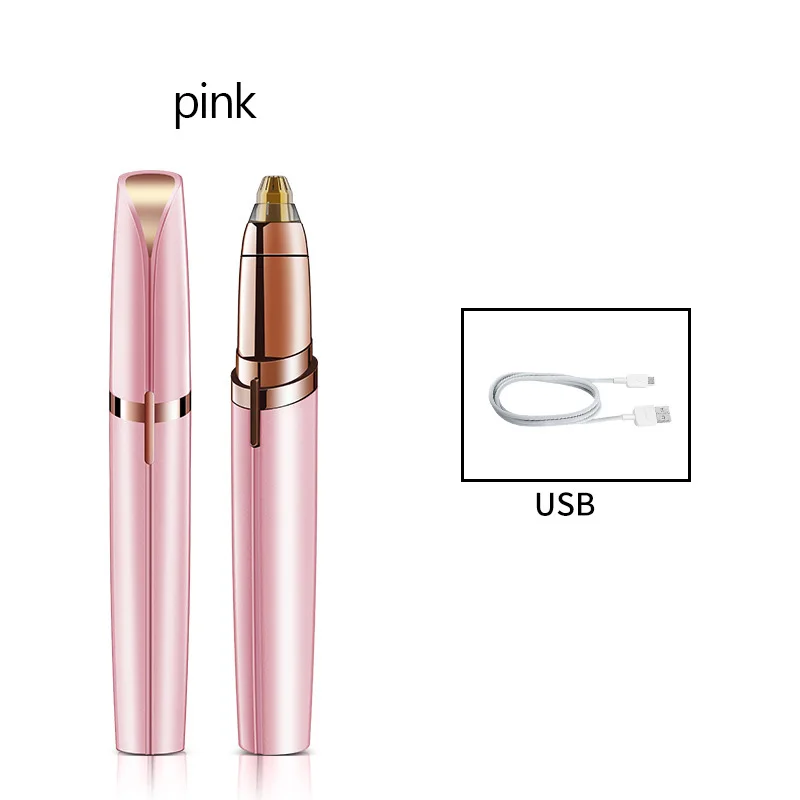 Tondeuse à Sourcils USB Rechargeable Rose Gold ICB - Sans Fil & Portable - Neuf