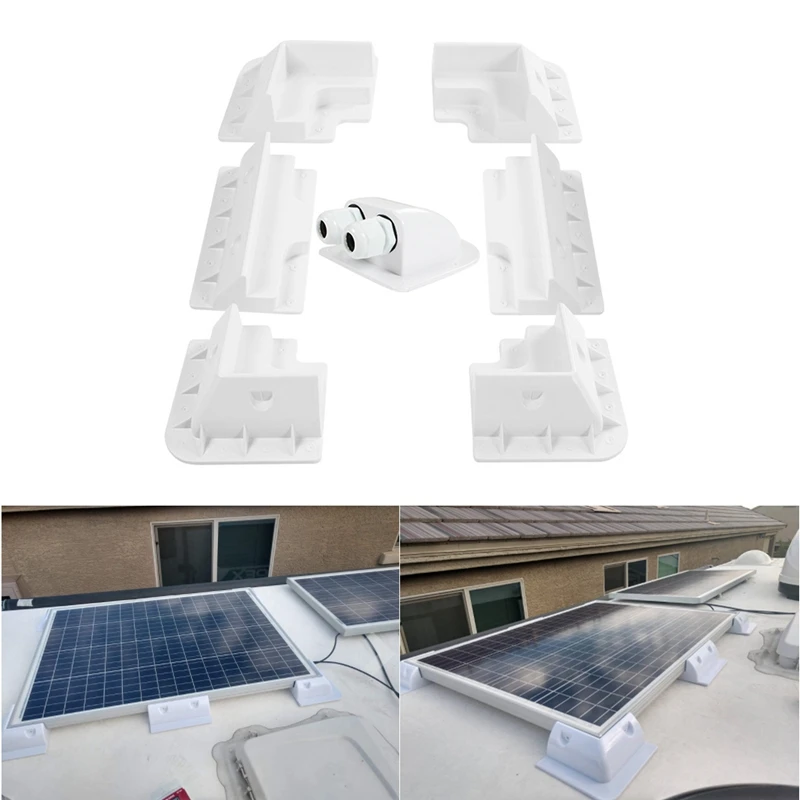 

7PCS ABS Solar Panel Bracket Kit Caravan Motorhome RV Boat Vehicle Roof Mount Solar Board Corner Side Mounting Bracket