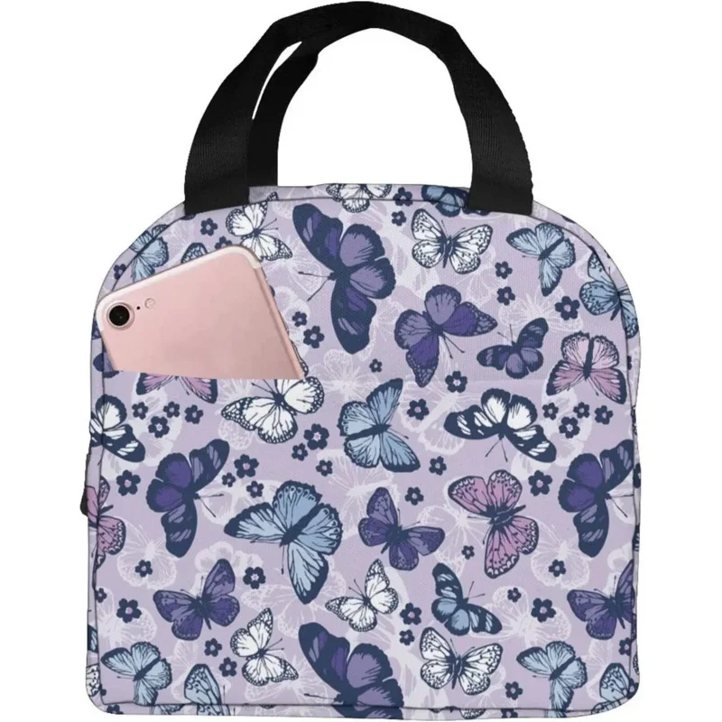 

Vintage Colorful Durable Insulated Lunch Bag for Women Men Lunch Box Tote Zippers Bento Bag for Work School Outdoor