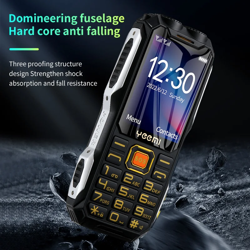 GSM 2G Mobile Phone Rugged Large Battery FM Flashlight Large Key Cheap cell-phone Russian Arabic Hebrew keyboard for the elderly 3