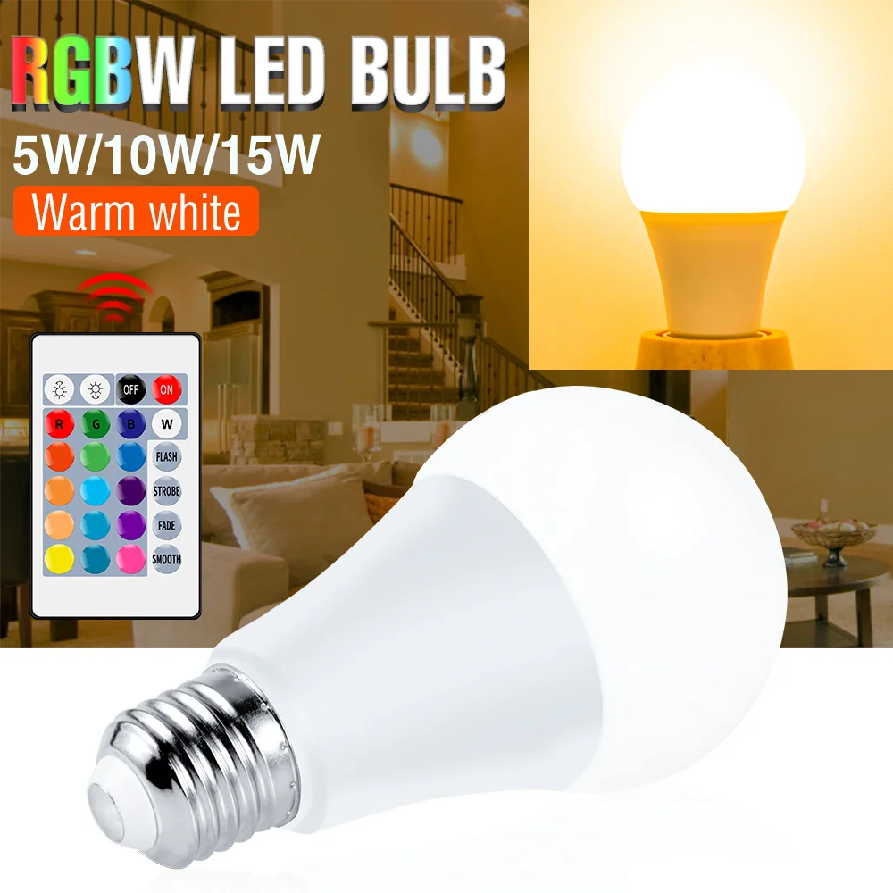 E27 RGB Smart Led Bulb 220V Led Spotlights Home Lights For Living Room Changeable Colorful Lamp Party Decoration Atmosphere Bulb rgb led light bulb e27 smart lamp ir remote control dimmable chandeliers christmas decoration atmosphere colorful bulb for home