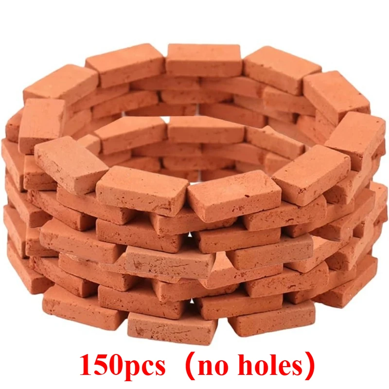 50-150 pezzi 1:16 modello di mini mattoni reali, accessori paesaggistici per figurine in miniatura, giocattolo di mattoni finti fai da te per la costruzione di giardini fatati  26