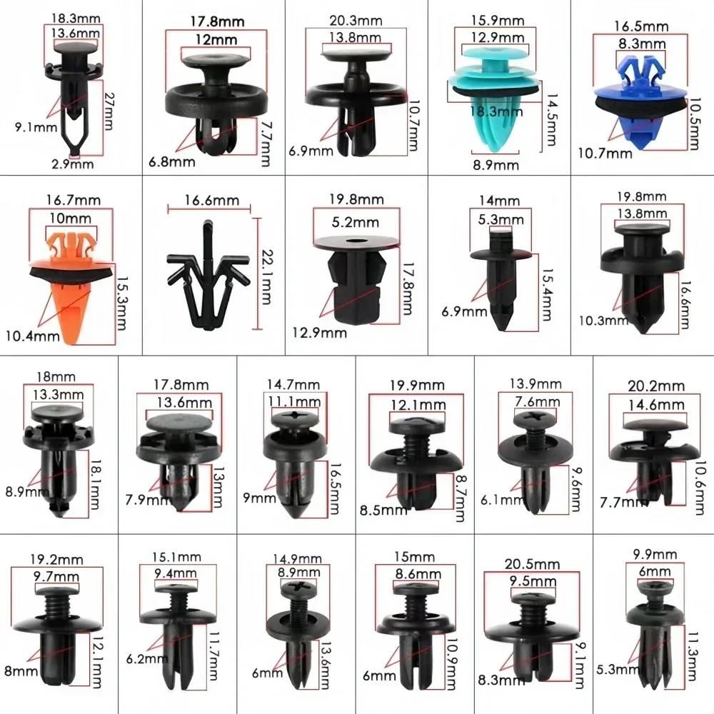 635PCS Plastic Fastener Kit Door Trim Panel Retainers Bumper Push Fasteners Fender Flare Grille Radiator Cover Retainer 45 Tools