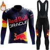 Men's Cycling Clothing 2024 Winter Thermal Fleece Jersey Bib Road Bike Uniform For Bicycle Red Bull Set Mtb Professional Shirt 2