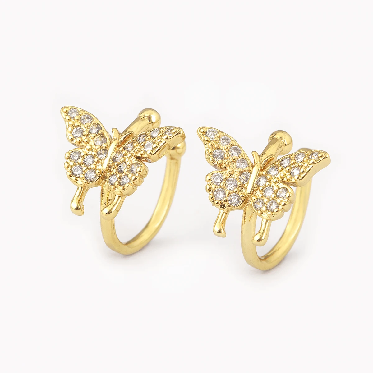Nidin New Arrival Butterfly/Star Shape Fine No Piercings Clip Earrings For Women Single Multilayer Shine Zircon Ear Cuff Jewelry - Image 6