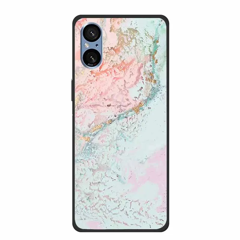Elegant Marble Shockproof Soft Silicone TPU Back Cover for Sony Xperia 5V - Premium Phone Protection Case