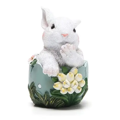 Creative Straw Bunny Easter Decoration Cute Resin Bunny Carrot Figurine Ornaments Simulated Rabbit Statue Home Desktop Decor - Image 8
