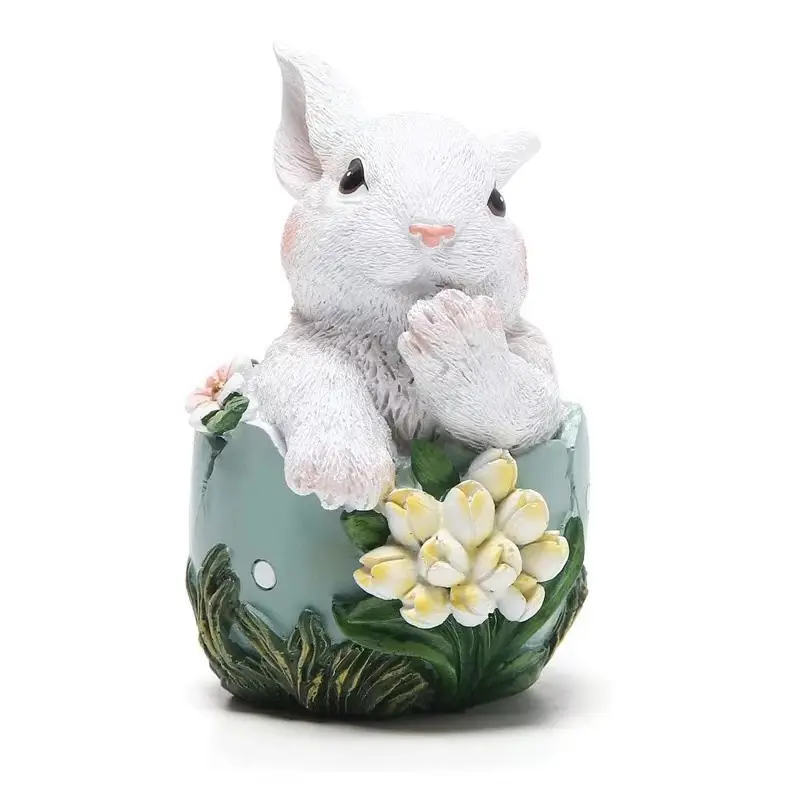 Creative Straw Bunny Easter Decoration Cute Resin Bunny Carrot Figurine Ornaments Simulated Rabbit Statue Home Desktop Decor - Image 8
