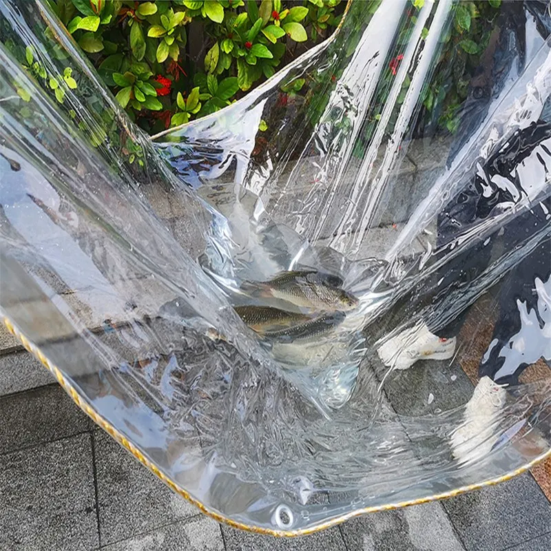 0,35 & 0,55mm PVC Regendichtes Tuch Verdickte Klare Plane Im Freien Wasserdichte Segel Garten Markise Haustier haus Transparente Regenschutz – Detail 11