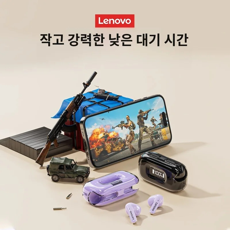 레노버 X15 II 마이크 포함 스포츠 이어버드 이어폰, TWS 블루투스 5.3 이어버드, 하이파이 음악 헤드셋, 저지연 게이밍 헤드폰