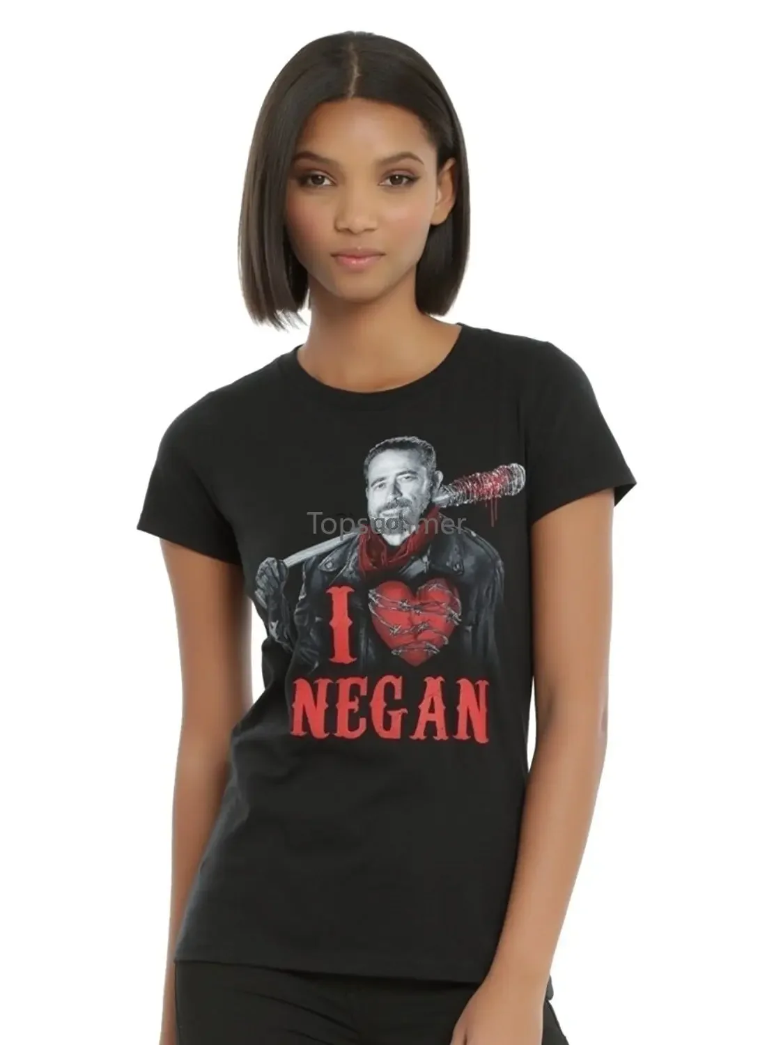 

Cool Fashion Women'S T-Shirt The Walking Dead I Heart Negan Girls T-Shirt