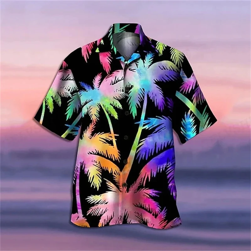 thumbnail image 1 of Camisas casuales de verano con estampado 3D de loros para hombres, camisas de moda hawaianas para la playa, blusas de manga corta, blusas con solapa para uso profesional, ropa para mujeres, 1 of 5