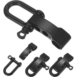 Set of Paracord Bracelet Metal Buckles - Durable U/O Ring Shackle Clasps for Outdoor and Camping Accessories (4Pcs U Black)