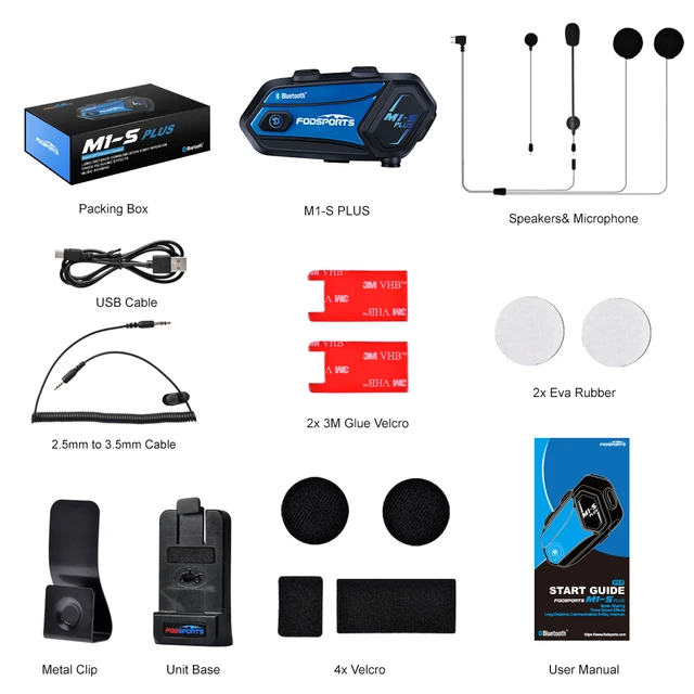 Fodsports M1S Plus Music Sharing Motorcycle Helmet for 8