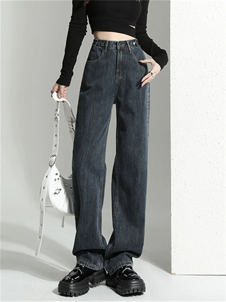 

Baggy Straight Jeans for Women 2023 New Wide Leg High Waisted Full Length Pants Washed Vintage Streetwear Pants
