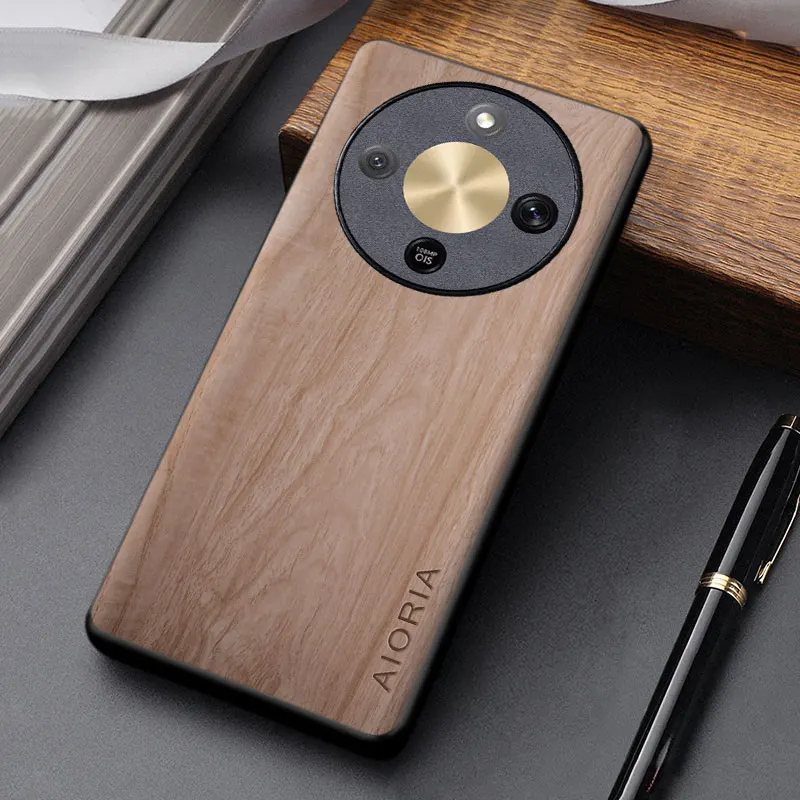 Fashionable Wooden Pattern PU Leather Case Cover