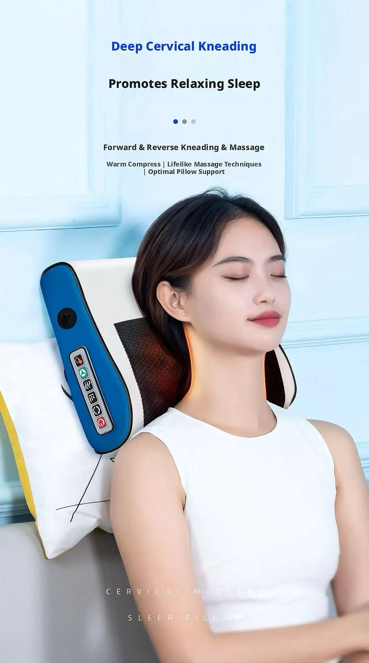 Deep Tissue 4d Neck Massage Pillow With Heat For Cervical Pain_voghion.com