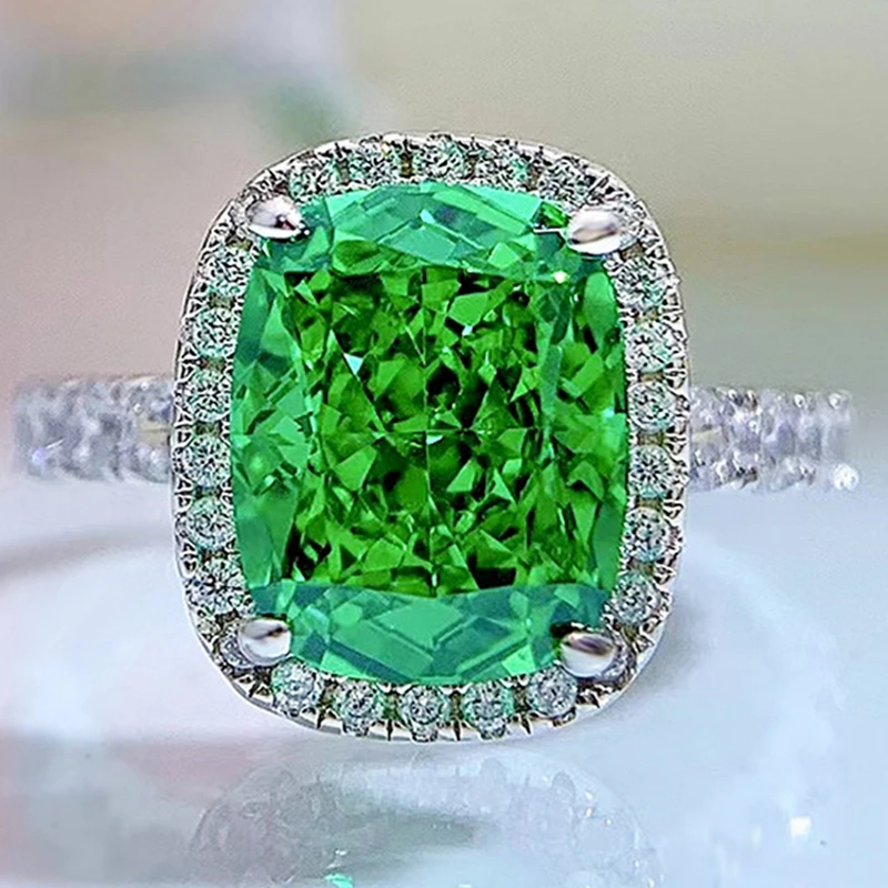 

Original S925 Sterling Silver Crushed Ice Cut Created Moissanite Gemstone Birthstone Wedding Engagement Ring Jewelry Wholesale