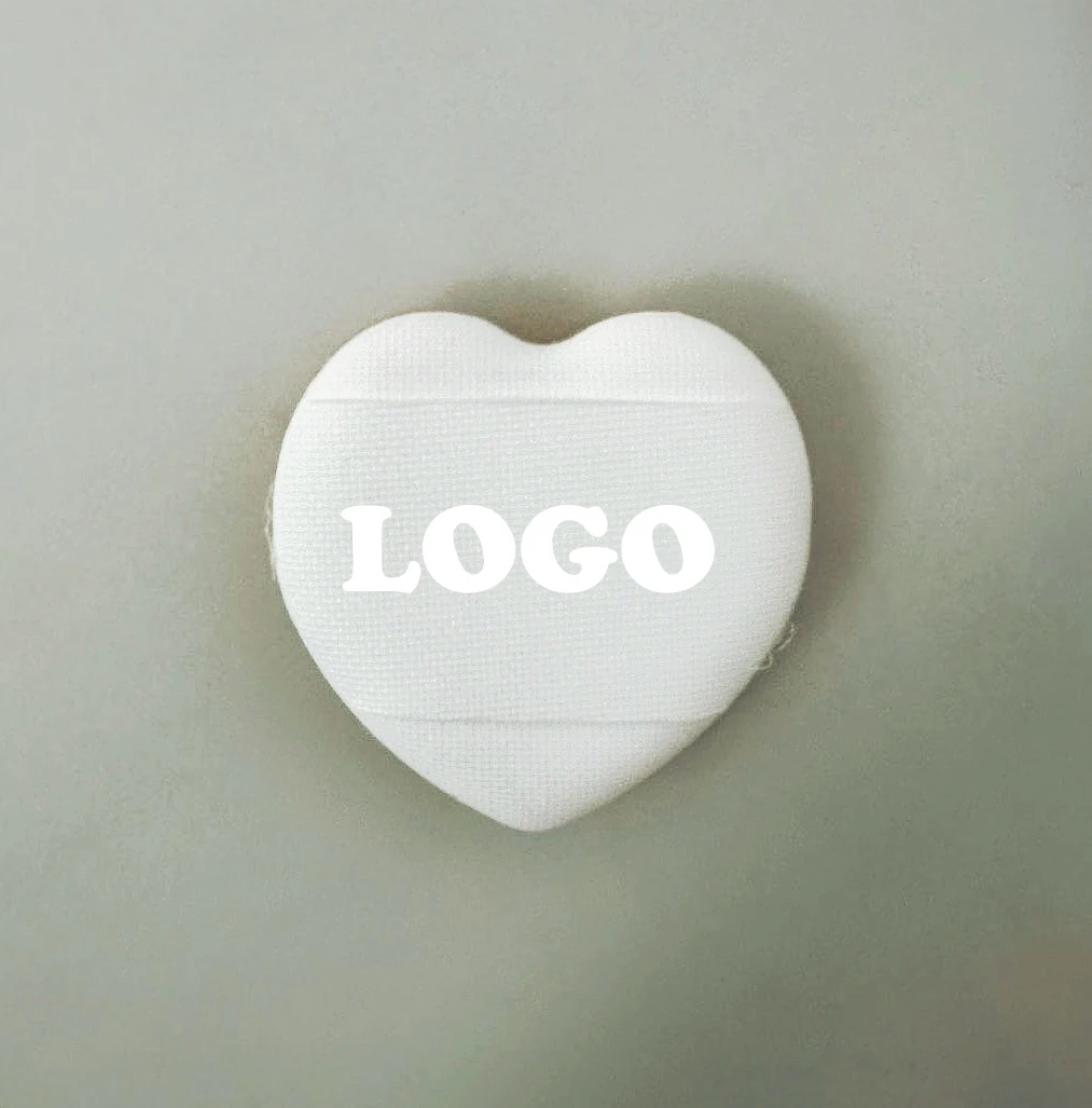 Customized logo Love fingertip thumb finger air cushion mini powder puff facial concealer loose powder setting makeup dry andwet 6