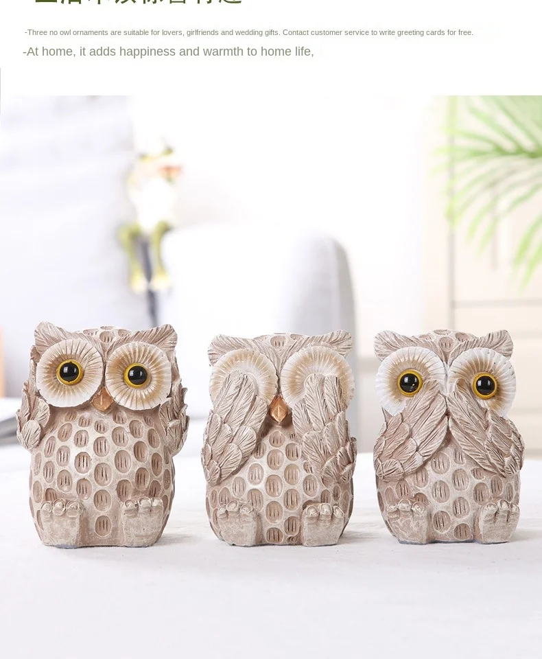 Cute Owl Resin Sculpture Crafts