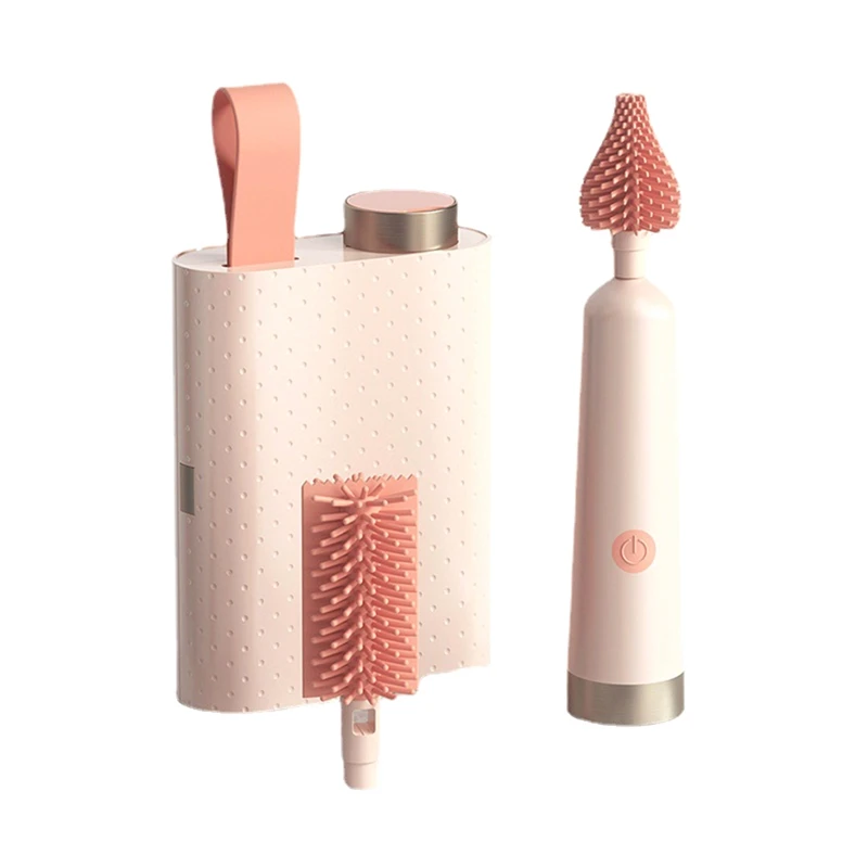 

USB Electric Silicone Feeding Bottle Brush Nipple Food Grade Bottle Brush For Baby Nipple Food Grade 360 Degree Rotation Cleaner