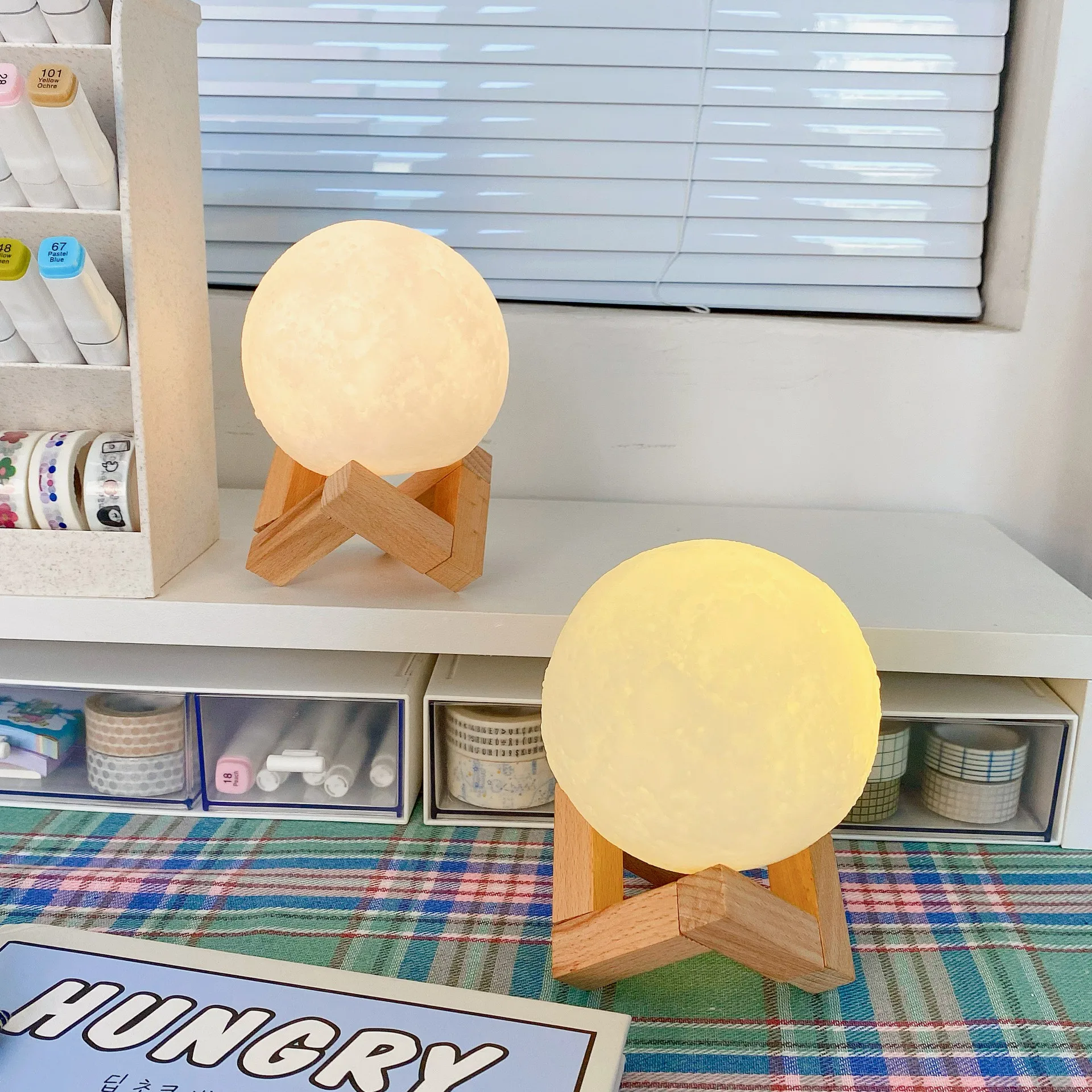 DIY 행성 램프 달 갤럭시 야간 조명 아트 페인팅, 그래피티 생일 선물, 침실 거실 장식, 스탠드 포함, 8 cm