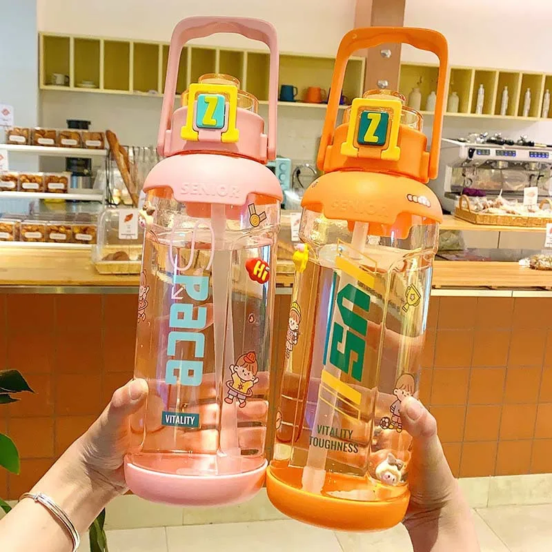 Water Bottle With Straw Bpa Free Material Ideal For Gym,Outdoor Sport,Home &Amp; Office 1800Ml