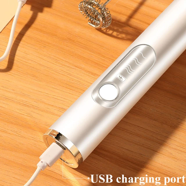 High Quality Wireless Electric Milk Frother Whisk Egg Beater USB Rechargeable Handheld Coffee Blender Milk Shaker Mixer Foamer 6