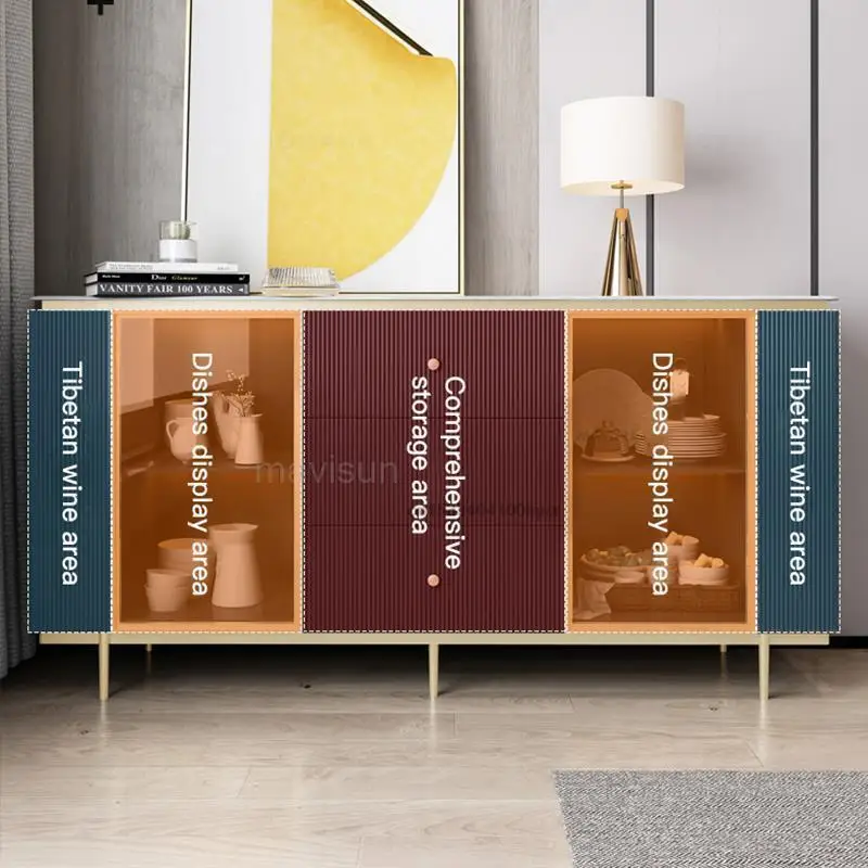 Light Luxury Rock Board Sideboard Household Modern Minimalist Restaurant Entrance Porch Cabinet High-end Furniture For Kitchen