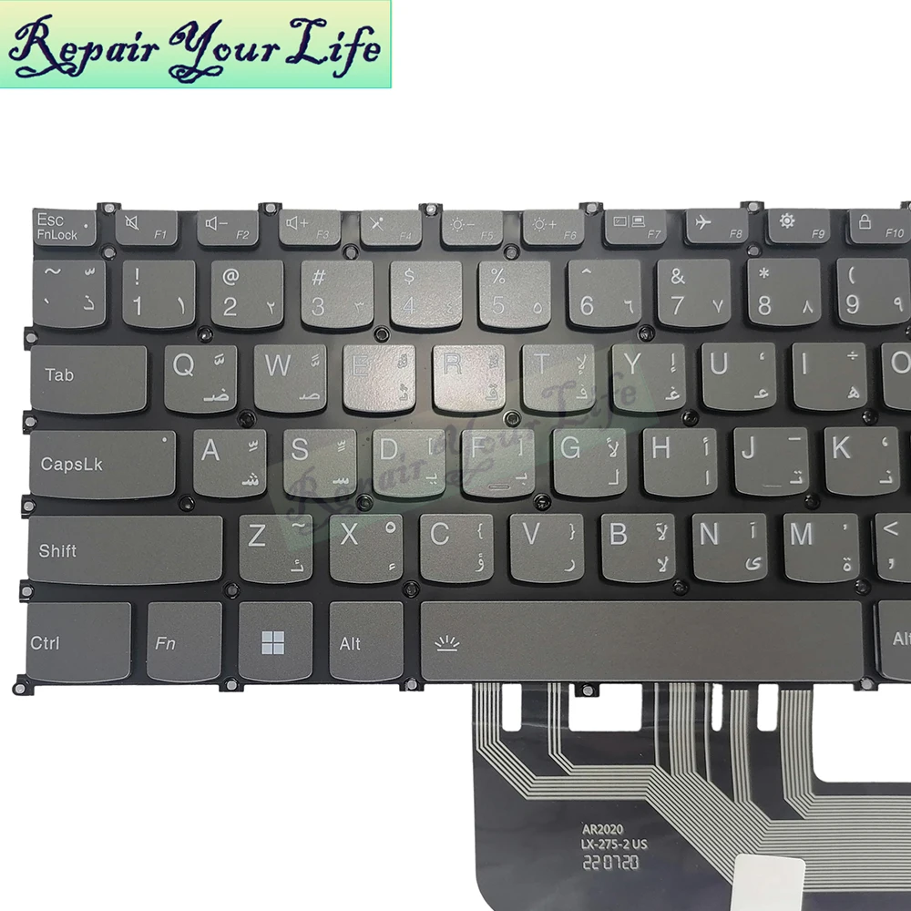 Russo Árabe Teclado Retroiluminado para Lenovo Ideapad Magro 14iil 514iil05 14itl05 Flex 14are05 Teclado Inglês Sn20m61485 us - Imagem 4