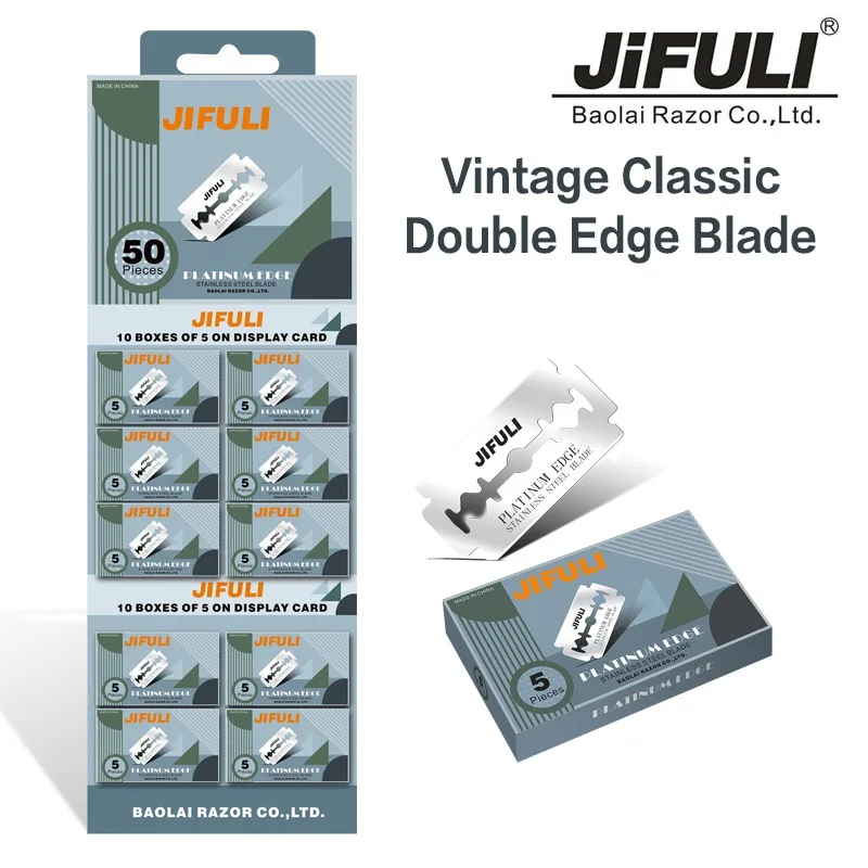 Classic Double-Edged Safety Razor Blade Hair Removal Shaving Stainless Steel Blades 50 Pcs For Men And Women