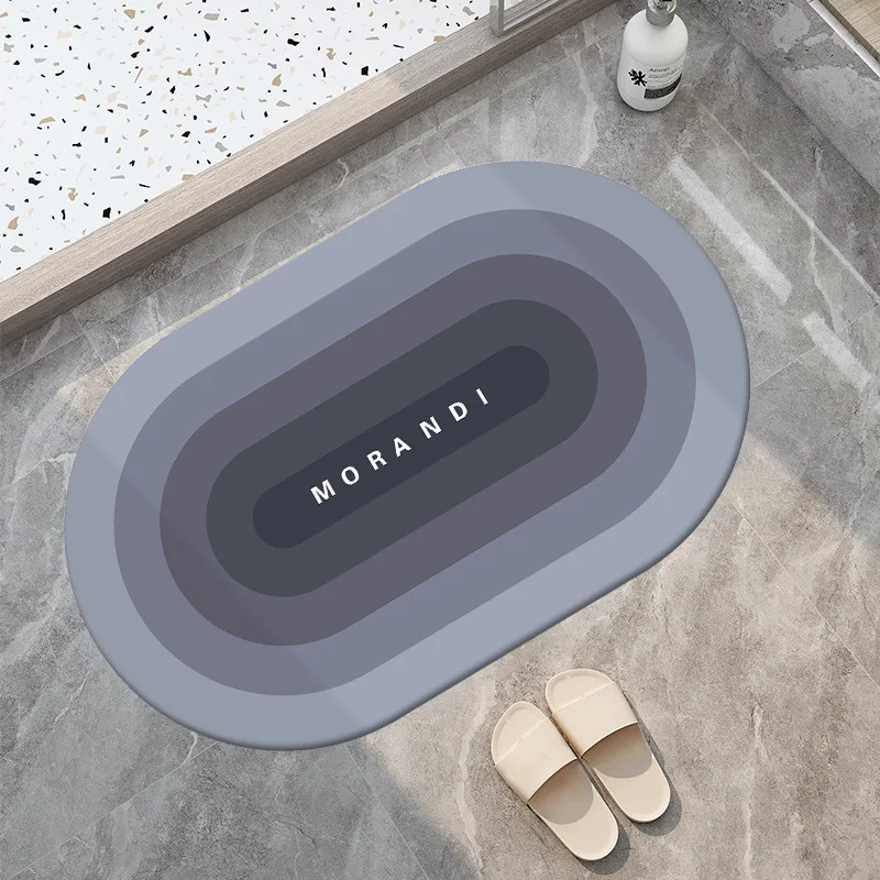 

Bathroom diatom mud absorbent floor mat household toilet bathroom entry door foot padded cartoon quick dry non-slip mat