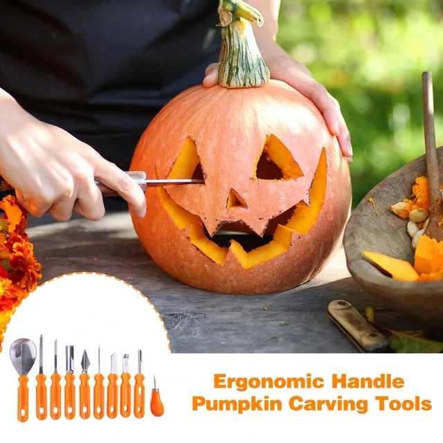 Halloween Pumpkin Carving Kit 10 PCS Professional Carving Knife Tools Set