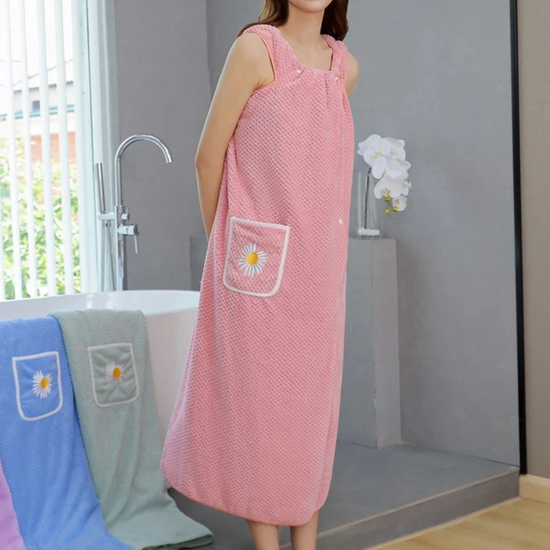 Bathroom Wearable Bathrobe Woman Shower Female Soft Bath Towel For Adults Lady Home Textiles Bath And Sauna Towels