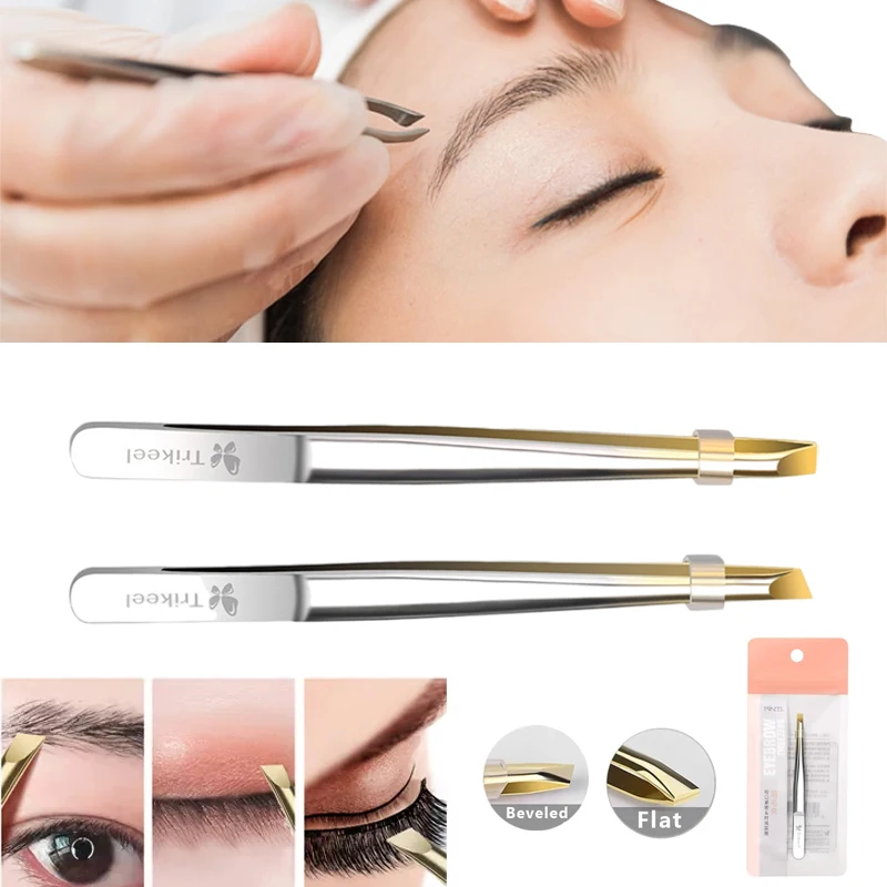 Stainless steel eyebrow clip beauty and makeup eyebrow repair tool Eyebrow clipper with slanted eyebrow forceps 6