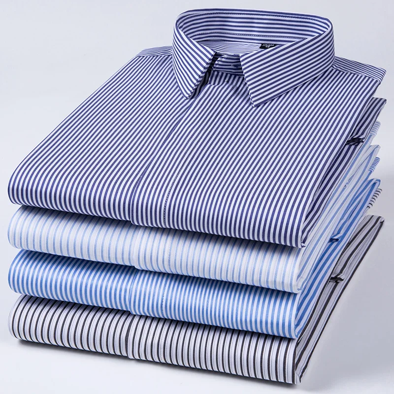 Men Shirt Stretch Anti-Wrinkle Men's Modal Cotton Soft Comfortable Business Social Tops Office Wear Classic Style