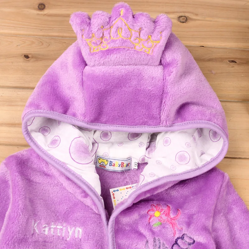 Disney Cartoons Mickey Mouse Children's Pajamas Winter Flannel Bathrobes Anime Tigger Nemo Mermaid Minnie Shaped Night-robe