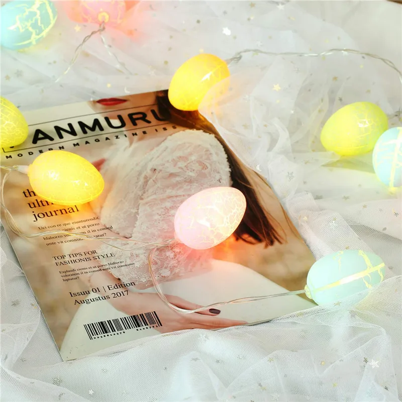 Easter Crackle Colorful Eggs String Lights Easter Party DIY Decoration Bedroom Ambience Sense Lighting Wedding Party Decoration