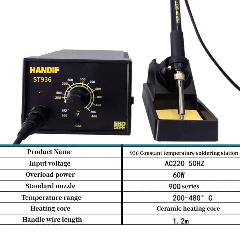 Handif Professional ST-936 60W Soldering Station Iron for Electronic Welding Tools Adjustable Temperature Control For SMD Repair 4