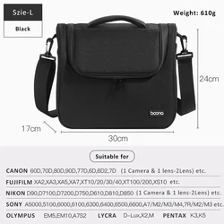 Waterproof DSLR Camera Shoulder Bag for Photography Essentials (Black-L)