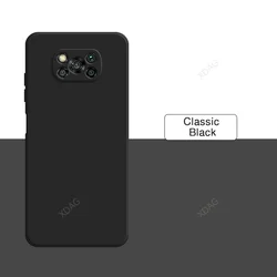 Premium Liquid Silicone Soft Back Cover with Internal Flocking - High Quality & Simple Design for Poco X3 (Classic Black)