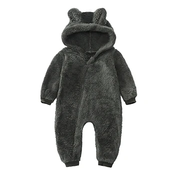 Cute Plush Bear Baby Rompers Toddler Girl Overall Jumpsuit Spring Autumn Hooded Zipper Baby Boys Romper Infant Crawling Clothing baby bodysuit dress Baby Rompers