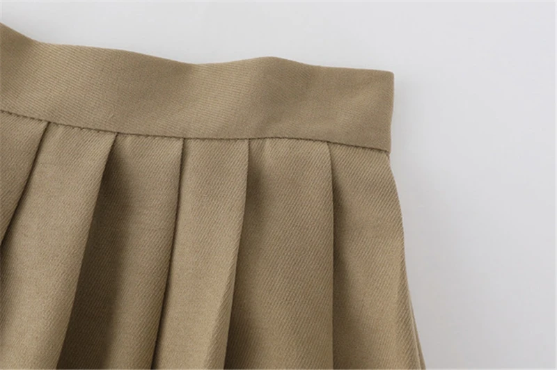 slazenger skort Solid Color Long Pleated Skirt Female  Fashion Vintage All-Match Women Jupe Spring Elegant Chic Ladies High Waist A line Skirt a line skirt