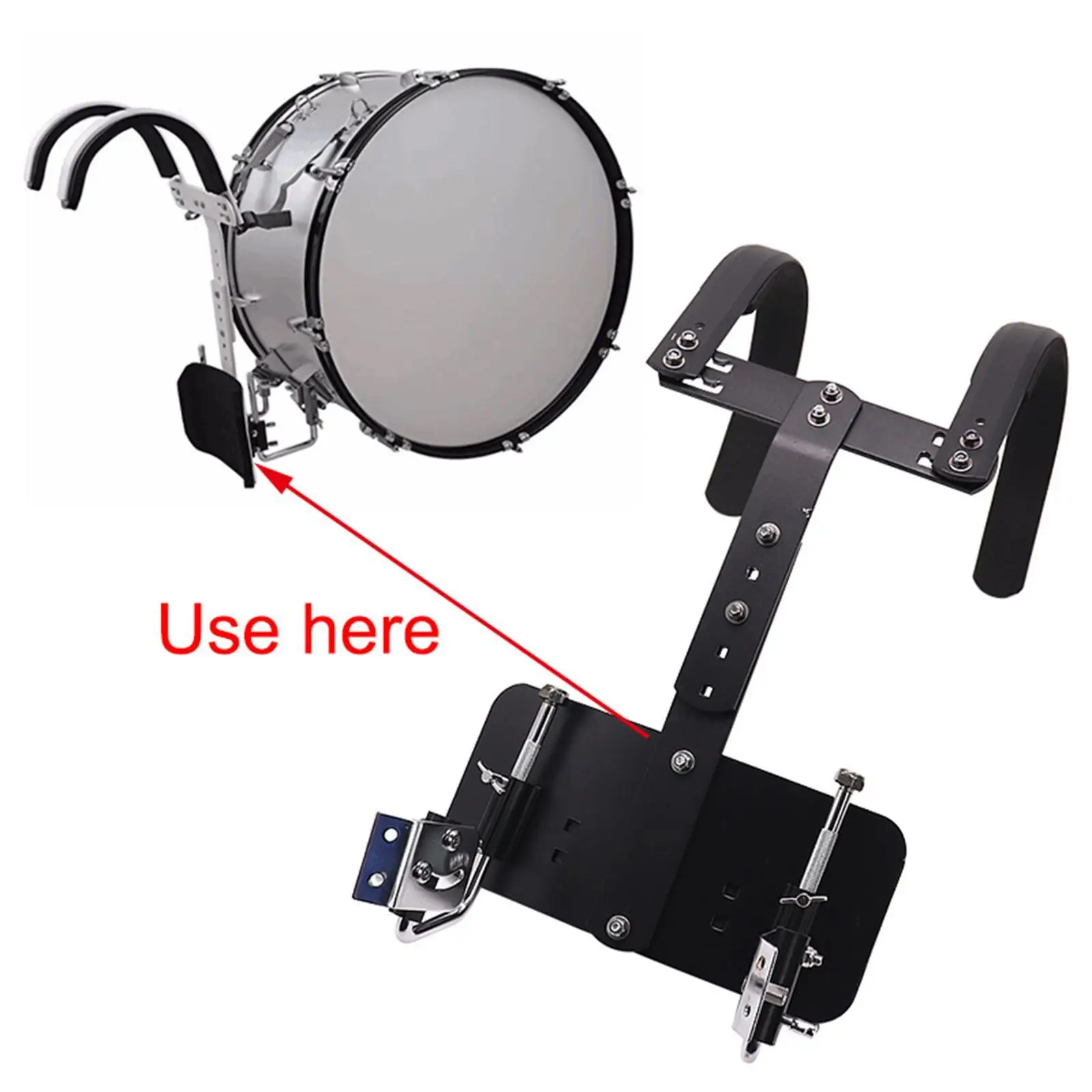 Snare Drum Carrier Practical Shoulder Pad Marching Band Snare Drum Harness