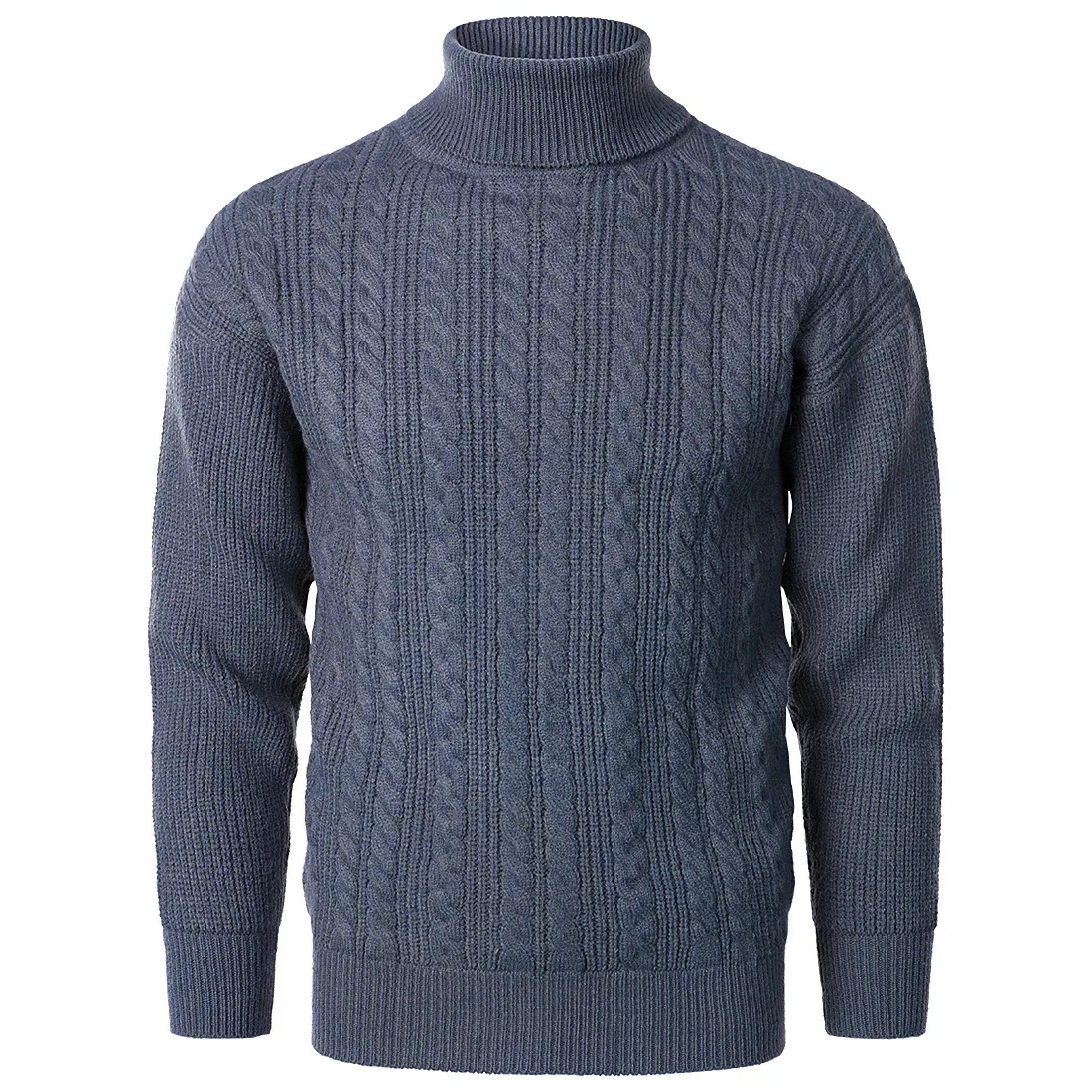thumbnail image 1 of Suéter de punto de cuello alto para hombre de alta calidad, 1 of 5