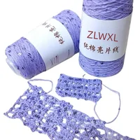  Блэк пряжа 50g 400M 3mm Sequin cotton yarn DIY Knitted decoration Hand crochet KNITTING YARN 1