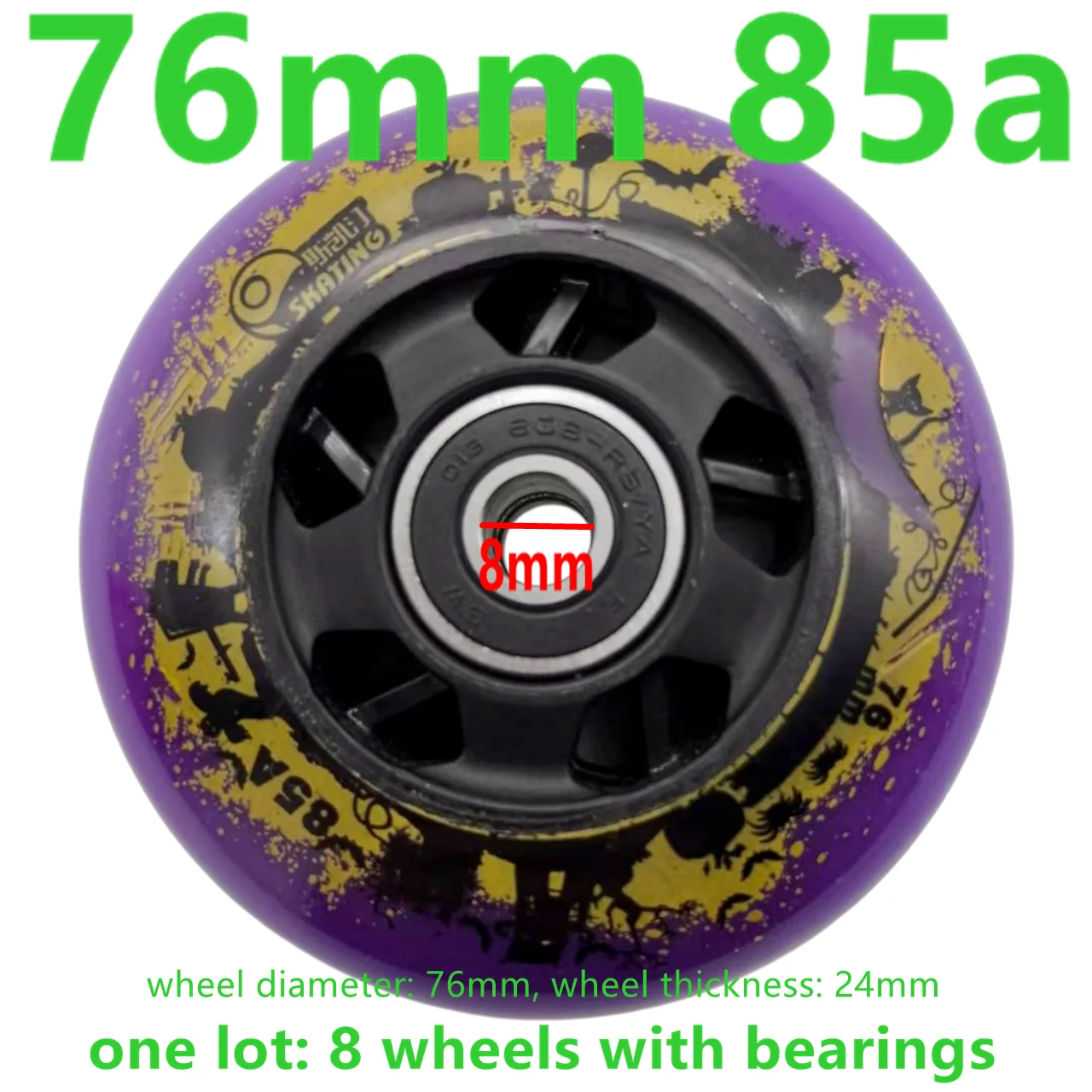 Roller Skating Wheels Inline Skate Wheel 76mm 85a abec-9 Bearing